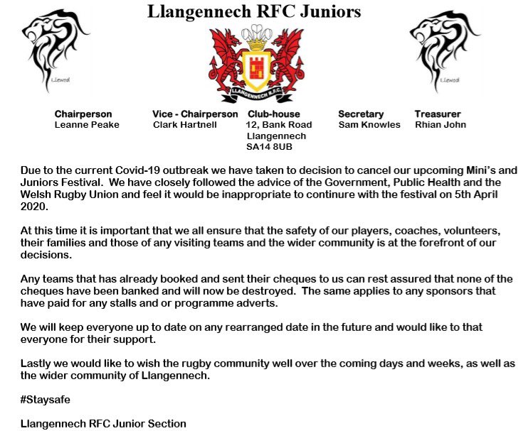 llanrfcmandj's tweet photo. An update on our festival @gmgcarms @RFCLlangennech https://t.co/otNddZSq9L