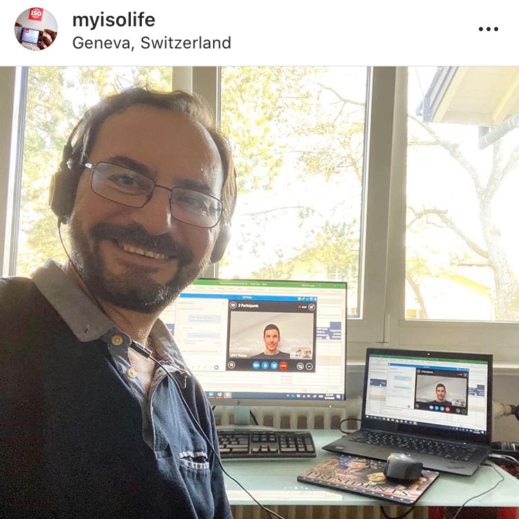 ISOSecGen's tweet photo. Since Monday 16 March all ISO Central Secretariat staff are #stayingathome to ensure their wellbeing and contribute to the global efforts against #COVID19. If you want to follow their stories, check out  https://t.co/nmPE0alRC5 https://t.co/Xw8GsrygLG