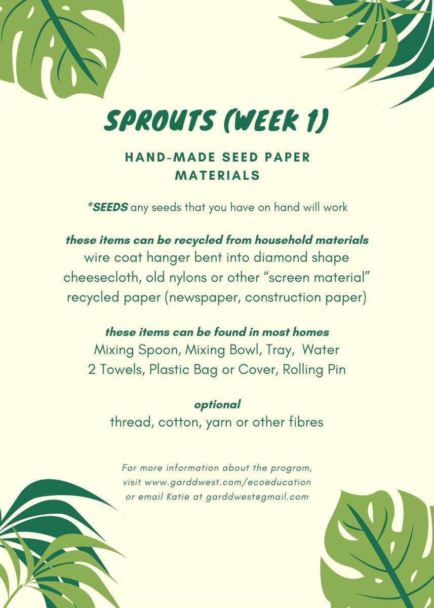 garddwest's tweet photo. SPROUTS Week 1 – Handmade Seed Paper https://t.co/ykwpq5rGFX https://t.co/7r9ger1Lc8