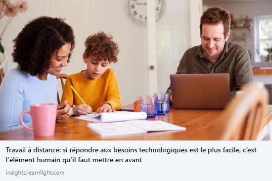 L'aspect humain🙋‍♀️s'avère souvent négligé par les entreprises au moment d'implémenter le #télétravail, au profit de l'aspect technologique💻. Les conseils de <a href="/LearnlightFR/">Learnlight FR (Anciennement Communicaid France)</a> dans cet article➡️ bit.ly/2vwnYwJ