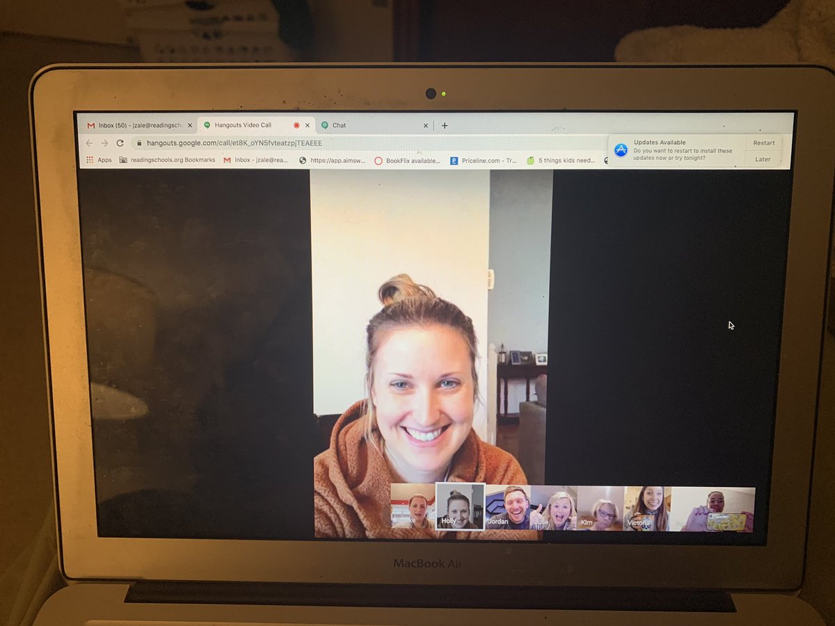 JZreads's tweet image. When you can’t see your team every day!!!  Video chat it is!!!  #secondgraderocks #readingprimary #readingspecialist