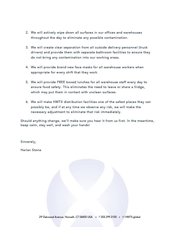 Aspectaflooring's tweet photo. Harlan Stone, CEO of HMTX Industries, Aspecta's parent company, has issued a statement detailing stepsto protect our employees while continuing to service the needs of our customers in North America and around the world. https://t.co/eWOa1cH3Yj