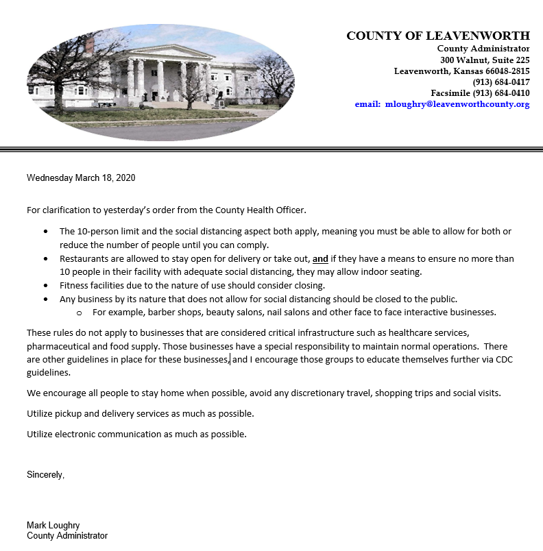 LVCountyKS's tweet photo. For clarification to yesterday's order from the County Health Officer.

https://t.co/PrfUJafNoX https://t.co/OgSRpPWnXA
