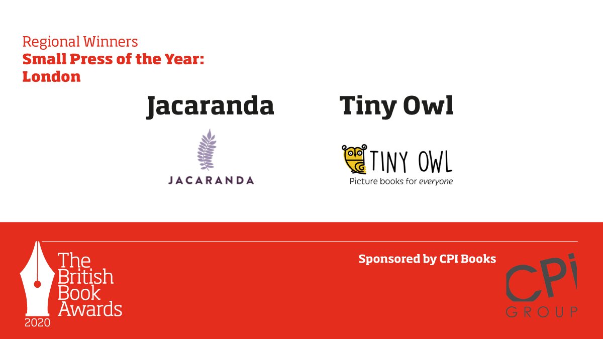 Jacaranda Books (@jacarandabooks) on Twitter photo 🚨Announcement🚨
Jacaranda Books are London regional winner for the #Nibbies Small Press of the Year!
Congrats to our co-winners <a href="/TinyOwl_Books/">Tiny Owl Publishing</a>
Thanks for recognising our work in breaking boundaries, growing a great business & offering brilliant, inclusive, diverse publishing! 🚨Announcement🚨
Jacaranda Books are London regional winner for the #Nibbies Small Press of the Year!
Congrats to our co-winners <a href="/TinyOwl_Books/">Tiny Owl Publishing</a>
Thanks for recognising our work in breaking boundaries, growing a great business & offering brilliant, inclusive, diverse publishing!