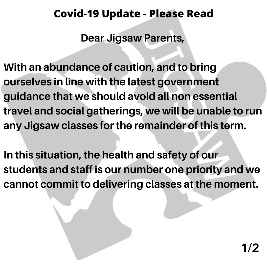 JigsawEnfield's tweet photo. Important update for our Jigsaw parents - please read! https://t.co/pzZnEvKvux