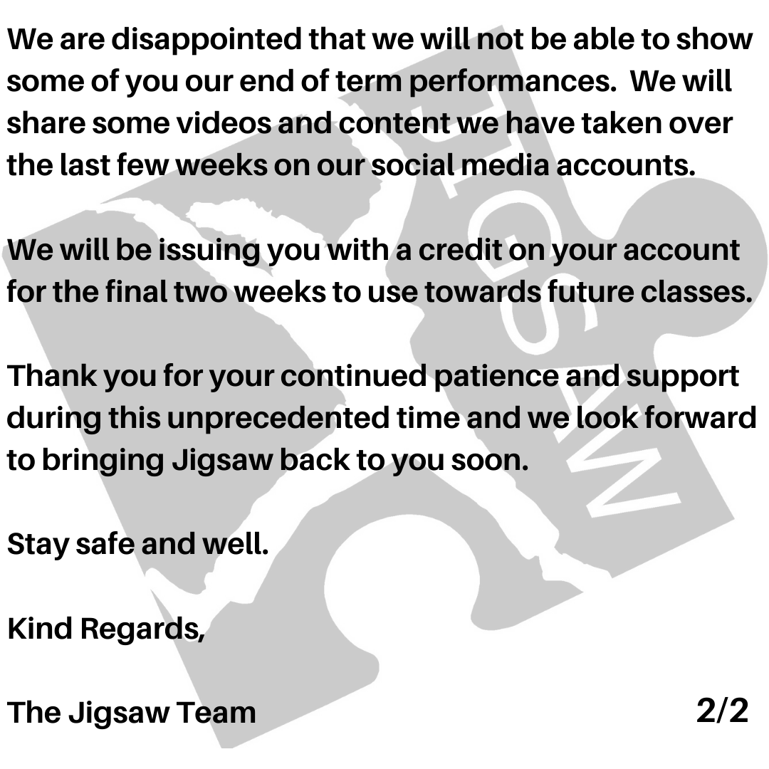JigsawCrouchEnd's tweet photo. Important update for our Jigsaw parents - please read! https://t.co/ayPUqukoI6