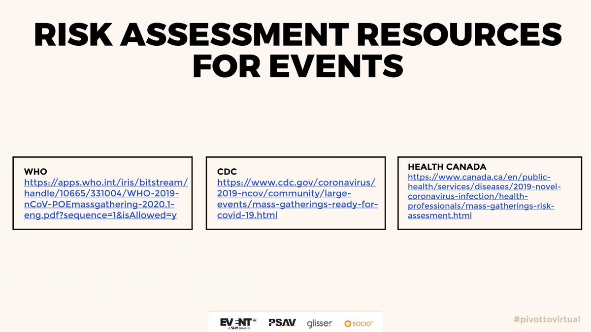 Risk assessment resources for event

eventmb.com/2WkBFty 

#pivottovirtual #embwebinar