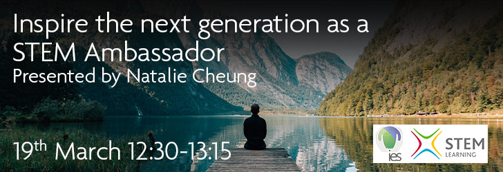 NatalieGCheung's tweet photo. Hosting a lunchtime webinar today to encourage @IES_UK members to volunteer as @STEMAmbassadors. Promote #environment and #sustainability science with young people through a flexible volunteer programme🌏👩‍🏫

https://t.co/ZsgrI19X4q @STEMLondonHub https://t.co/sBqDdm92vv
