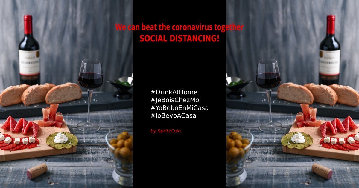 SpritzCoin's tweet photo. Europe lockdown at home but the pleasure of an aperitif remains

SOCIAL DISTANCING!

Pic the picture 🍻🍷🍸🥃🥂  and share with

#DrinkAtHome
#JeBoisChezMoi
#YoBeboEnMiCasa
#IoBevoACasa

***
#covid19UK #Covid_19 
#COVID19france #COVID19germany 
#CovidSpain  #COVID2019italia https://t.co/SLztjk7xVX
