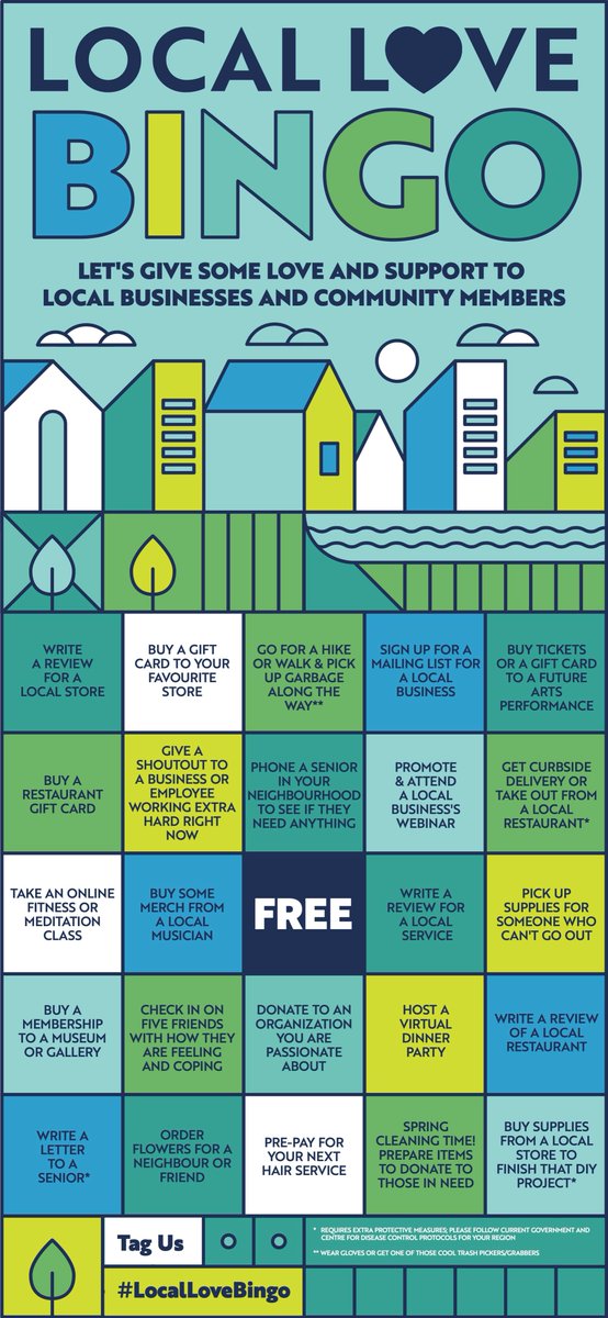 baldwincityks's tweet photo. Everyone is stressed and anxious right now, so let's practice a bit of self and community care. Spread cheer using #locallovebingo, and tag us here or on Facebook. 💙 https://t.co/eP6l0d1TZf