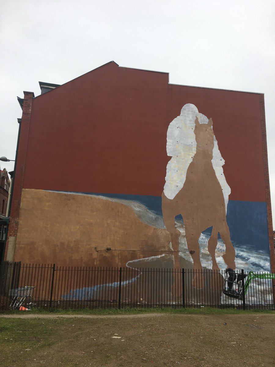No horsing around now, this mural is really  racing ahead! Every day it looks better and better and thanks to <a href="/paulcurtisart/">Paul Curtis</a> for his amazing skills in producing this! #Sefton2020 #MySefton