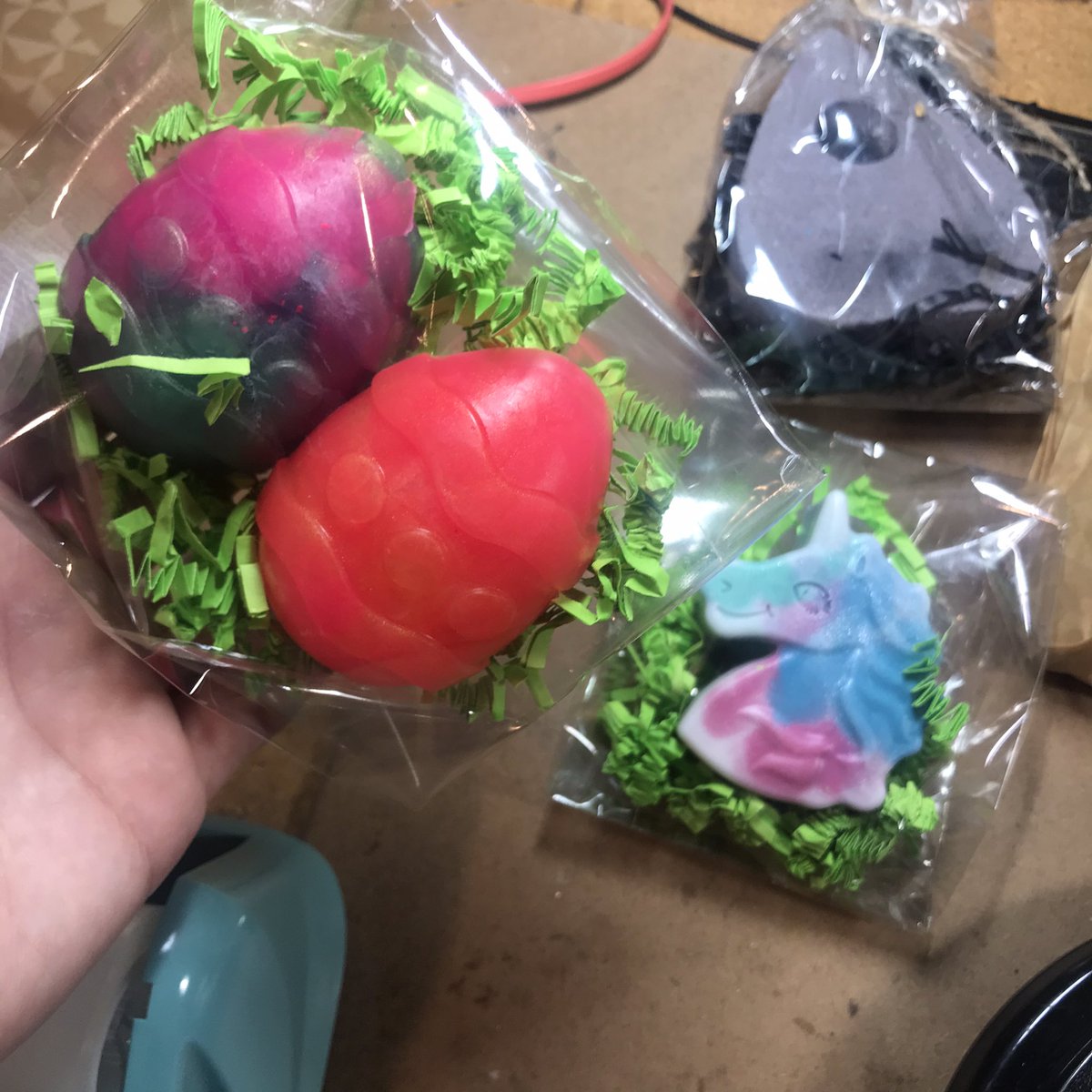 Good morning! Packing up orders~ Plenty of these little Easter eggs left, inexpensive basket filler! #WashYourHands $2 each~