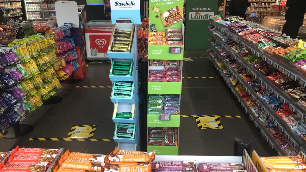 We have marked out 2 metre separations in our queuing system and near our coffee dock to help you with the social distancing whilst in the store #stayhealthy #socialdistancing