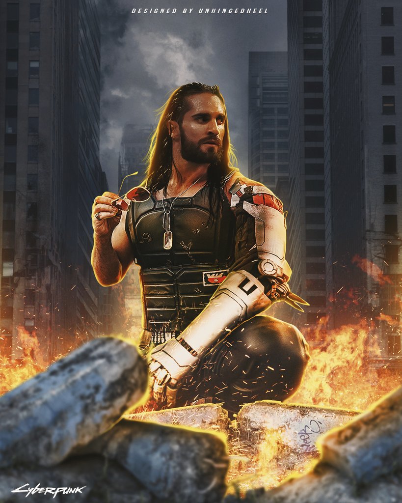 iamunhingedheel's tweet photo. Wake up Samurai. We have a city to burn. Cyberpunk Rollins. @WWERollins 

#wwe #MondayNightRAW #MondayNightMessiah #sethrollins #cyberpunk #Cyberpunk2077 #photoshop #rollins #burnitdown https://t.co/7j0VaUGx7U