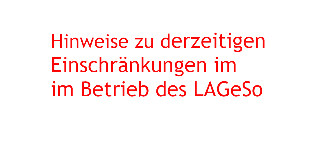 LAGeSo_Berlin's tweet photo. Derzeit gibt es u.a. in folgenden Bereichen Einschränkungen:
➡ #Versorgungsamt
➡ Versicherungsamt
➡ Hauptfürsorgestelle & Orthopädische Versorgungsstelle
➡ Zentrale Medizinische Gutachtenstelle
➡ #Integrationsamt
➡ #Landesprüfungsamt
➡ Infos: https://t.co/Y5Yu4PBBLD https://t.co/Q4XZdpaS9t