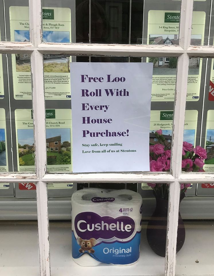 Stentons's tweet image. We have resorted to sneaky marketing tactics #shoplocal #COVID2019 #HighStreet #StentonsEstateAgents #MuchWenlock #Shropshire #keepsmiling #StaySafe