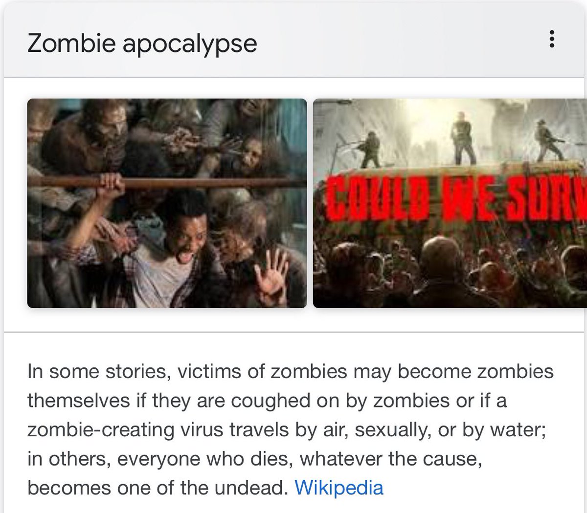 So technically, we’re experiencing a zombie apocalypse then? #COVID2019 #covid19UK #CoronaVirusChallenge #ZombieApocalypse #WalkingDead #workingfromhome