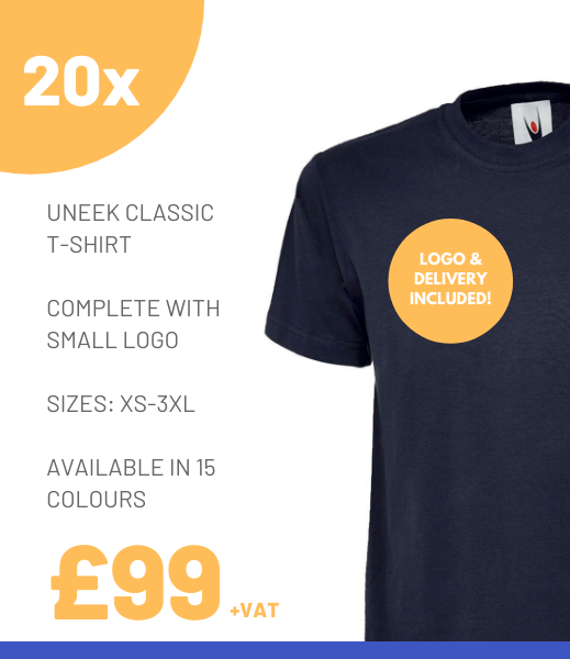 RockitRushden's tweet photo. We have some brand new offers available to buy online. 

Starting with 20 x t-shirts branded with your logo just £99!

https://t.co/sBQL4kKQbX https://t.co/M9pyr4Bm5Y