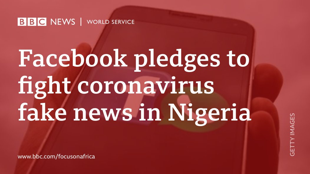 🇳🇬Facebook is launching a fact-checking pilot in Nigeria to help stop the spread of fake news about coronavirus.✅

It will use its WhatsApp messaging app to help researchers gather misinformation and respond with accurate information. Learn more: bbc.in/38W5Cmx