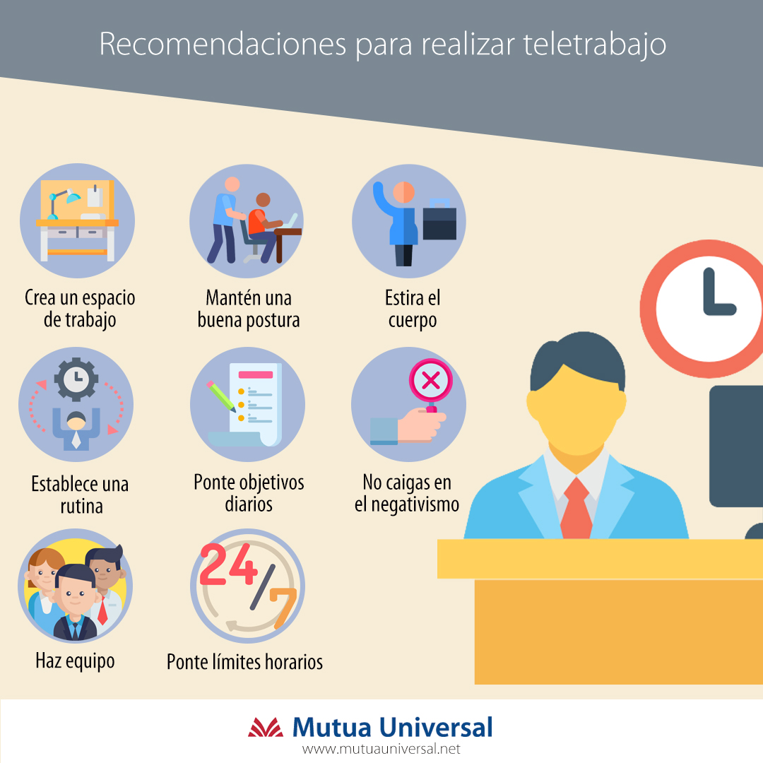 MutuaUniversal's tweet photo. Os dejamos en nuestro #BlogUniversal unos consejos y hábitos para realizar un teletrabajo con éxito 👩💻🧑💻
☑️ https://t.co/K01QUkCil3 https://t.co/kMo7Aib2dT