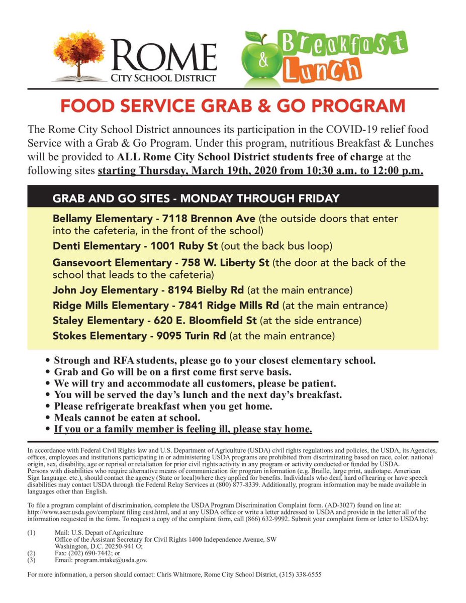 RFACounselors's tweet photo. RFA Students and Parents...you can go to your nearest elementary school to get lunch and breakfast 👇👇👇 https://t.co/OFVCB2yWGy