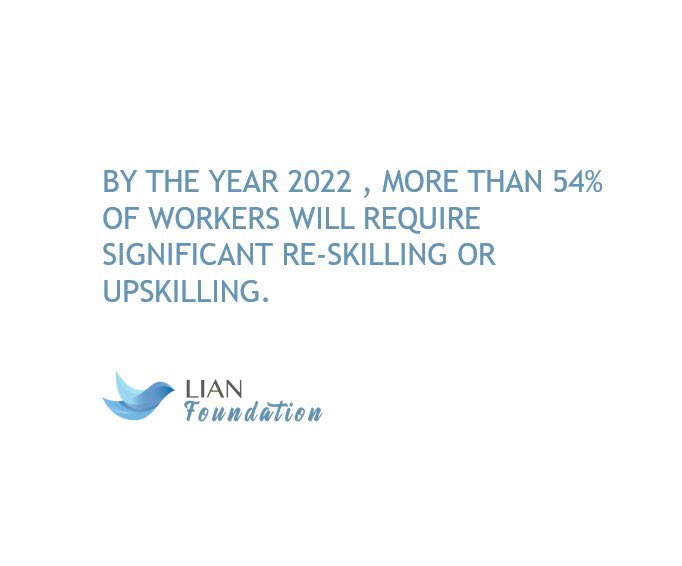 LianFoundation's tweet photo. According to the World Economic Forum the worker of the future will increasingly be required to have knowledge in areas like programming and designing. #didyouknow #lianfoundation #wetakecareofit #digitalplatform https://t.co/wl0WqL8bkE