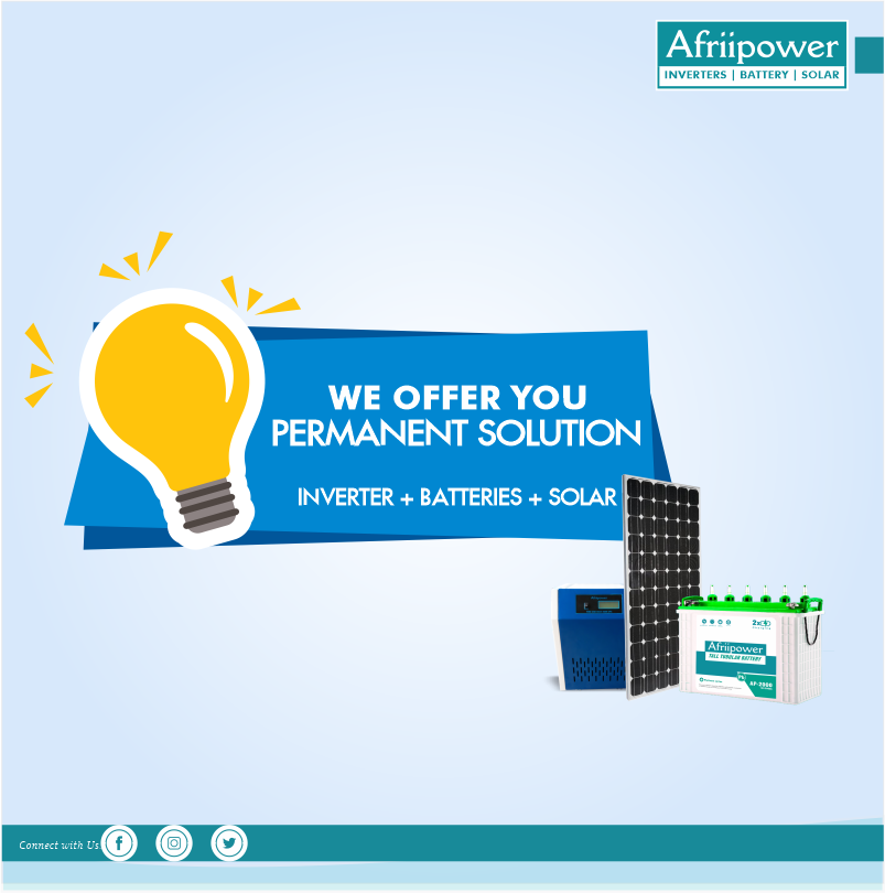 afriipower's tweet photo. Let's offer you and your #organizations a permanent solutions to stay uninterrupted and keep your #businesses going without any power failure.

#Stay #uninterrupted with #Afriipower #Inverters and #batteries.
 https://t.co/Z4Xb0bgJQc

#Backupsolution https://t.co/Ls1bdA9YDd