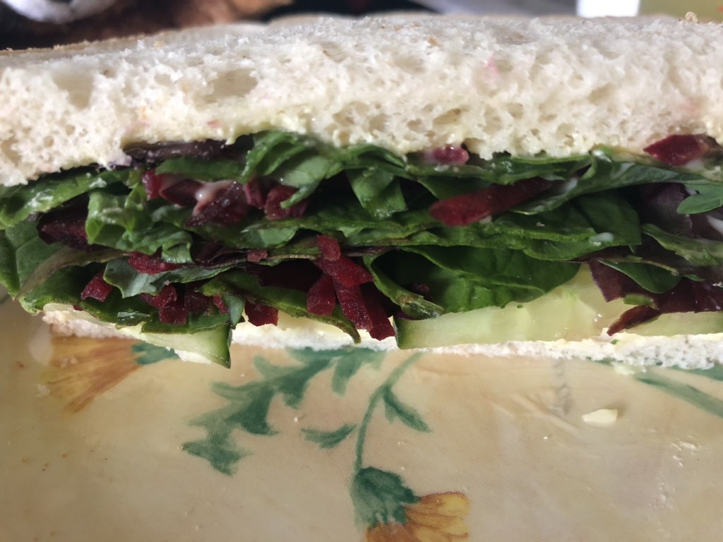 Kintsugi_girl's tweet photo. My cheese and salad sandwich has turned into a salad with a little cheese sandwich. #gettingmy5aday https://t.co/hle3h3b0oY