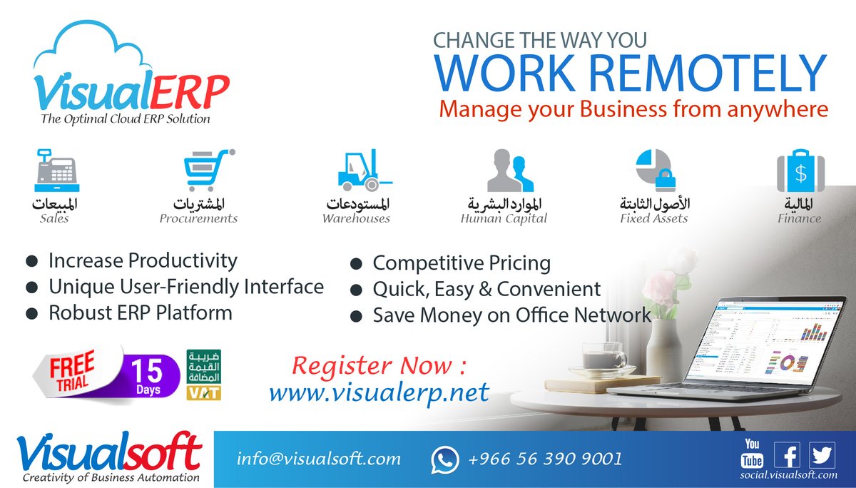 Visualsoft_net's tweet image. Change the way you work - REMOTELY - Manage your Business from anywhere through #VisualERP #Cloud
visualerp.net/account/regist…