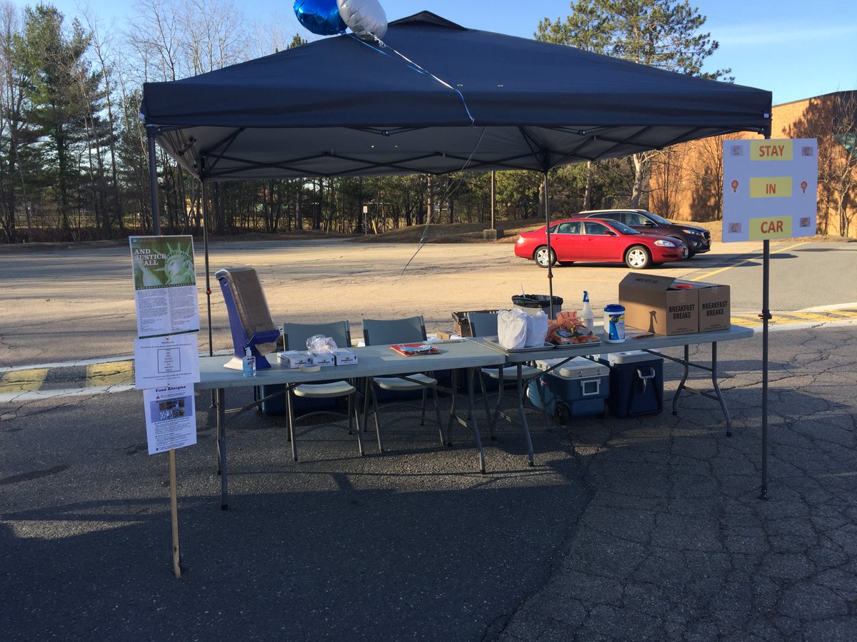 Our Food Services team is getting our 4 sites ready for pick-up today! Drive / Walk up to the schools to collect Grab and Go Breakfasts and Lunches. Each school-age child that is present will receive one lunch for that day and one breakfast for the next morning, per visit.