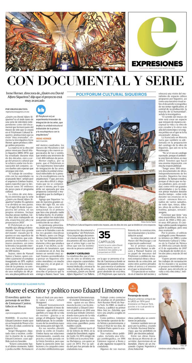 La información cultural más importante del día la encuentras en nuestra portada de #Expresiones 🎭🎨🎼 excelsior.com.mx/expresiones ¡#FelizMiércoles!