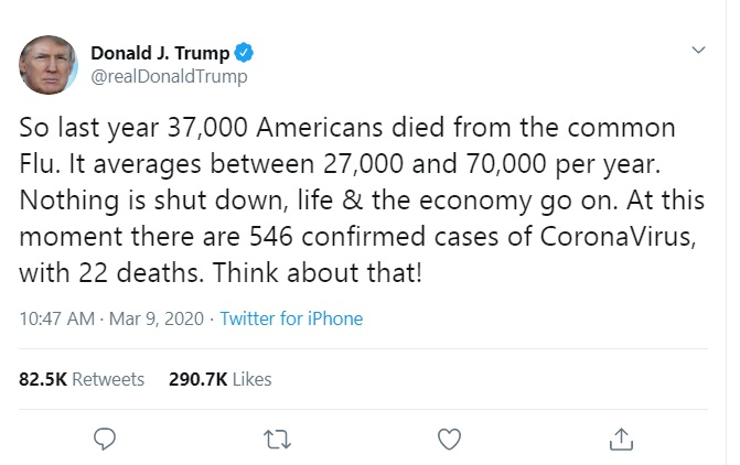 dvillella's tweet image. You know there's always a tweet, right? It's #Rule45.

There are now 6520 confirmed cases of Coronavirus, with 115 deaths. Think about that!