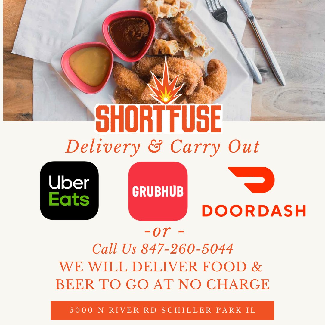 Kitchen will be open from 11-8pm for carry out, curbside pick up, & delivery! You can place your food order through @ubereats, @grubhub , @doordash and through us for no charge. We are also able to deliver beer to go within a 5 mile radius of our taproom.