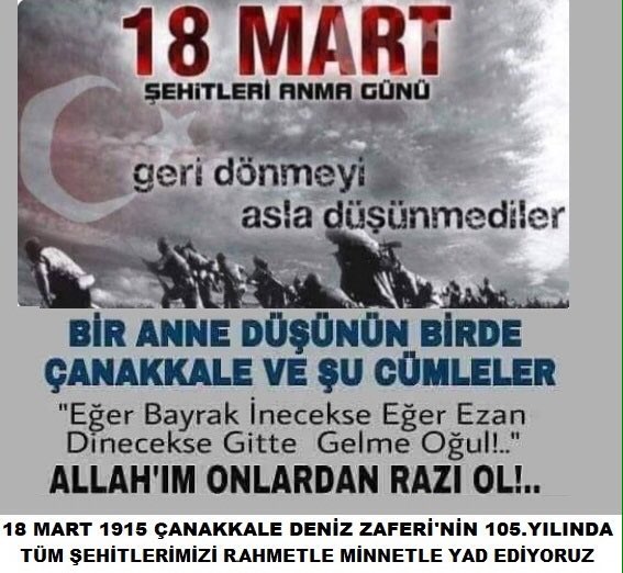 18 Mart 1915 Çanakkale Deniz Zaferimiz Kutlu Olsun