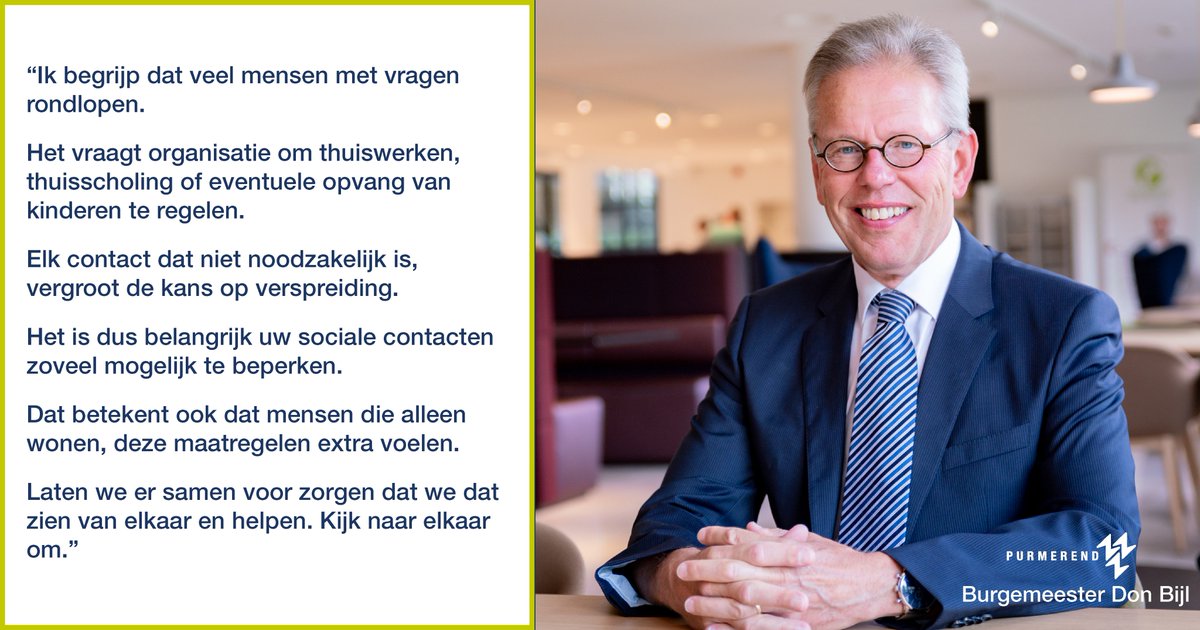 gempurmerend's tweet photo. Er is een noodverordening vastgesteld. Onze burgemeester heeft een boodschap over de maatregelen tegen het coronavirus. Lees meer via https://t.co/iqA1XyYuZP https://t.co/CUo5Q2p95v