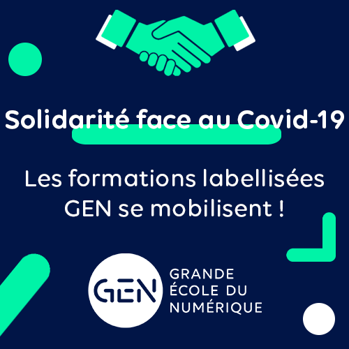 Ecole_Numerique's tweet image. Tous #solidaires face au #Coronavirus !
Pour accompagner cette période de #confinement, des #formations labellisées #GEN se mobilisent en proposant à tous des outils digitaux et #collaboratifs, des cours gratuits…
Retrouvez-les sur notre page dédiée :
👉 grandeecolenumerique.fr/solidarite-cov…