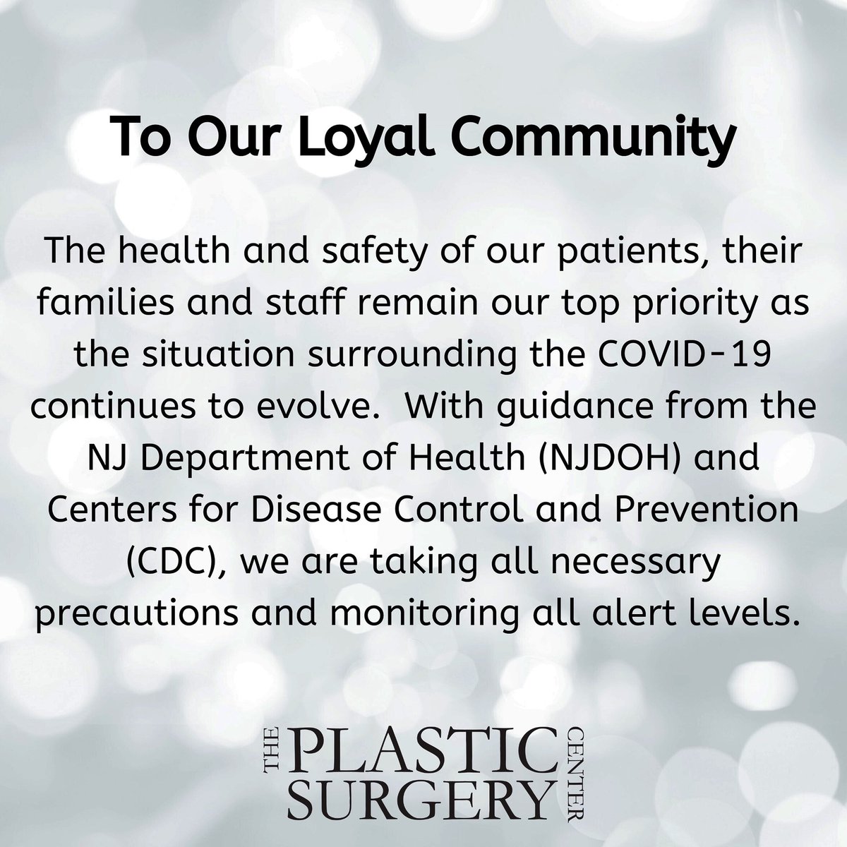 PlasticSurgNJ's tweet photo. #COVID19 #UPDATE  Find us on Facebook or Instagram for the full update. Thank you everyone for your continued support 🤍 https://t.co/K0Ysd0H0zm