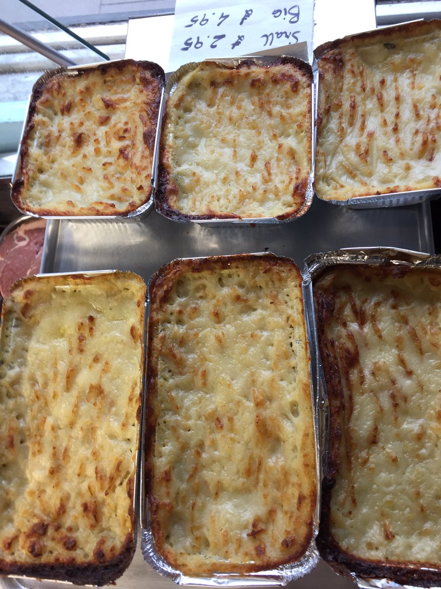 Fresh fish pies, single £2.95, double £4.95