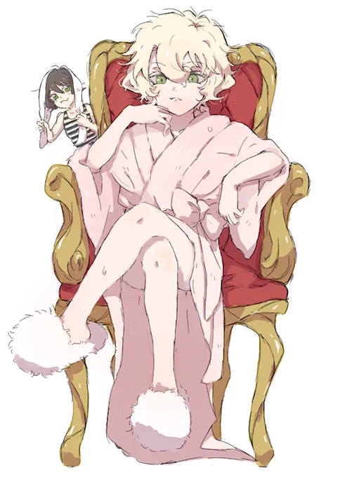バスローブまま? 