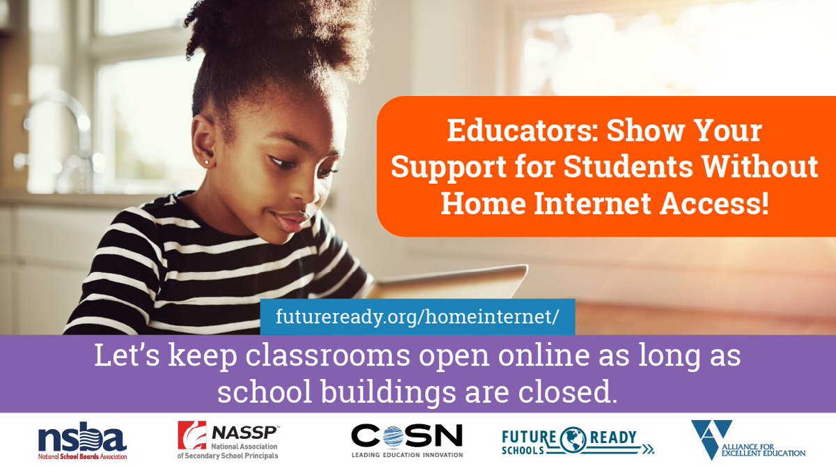 thomascmurray's tweet image. Educator Friends - I beg you... 
Please advocate for those students without Internet at home. If you&apos;re an educator, you can sign on to show your support to the FCC! Sign on here: FutureReady.org/homeinternet #FutureReady #ERate #RemoteLearning