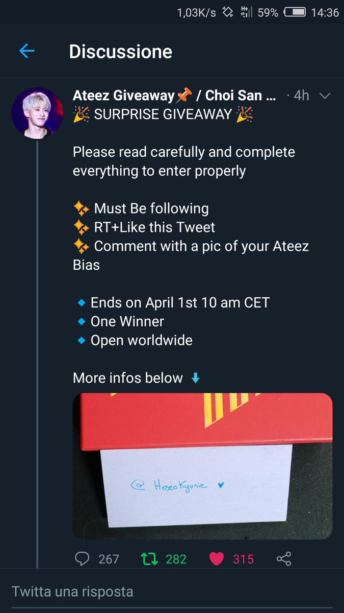 minelli_serena's tweet photo. @HoseoKyunie Thank you so much for this opportunity💜

Good luck to everyone✌️💜 https://t.co/rIBO6dPqu3