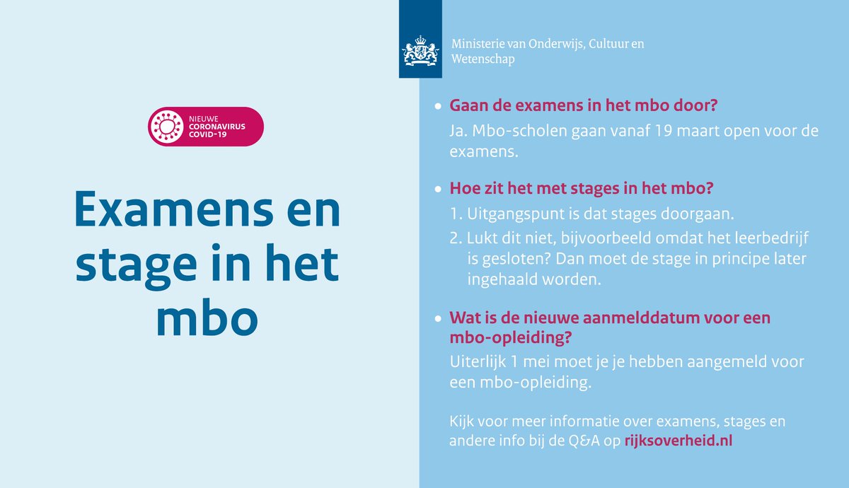 Geen fysieke examens op mbo's - De Algemene Onderwijsbond