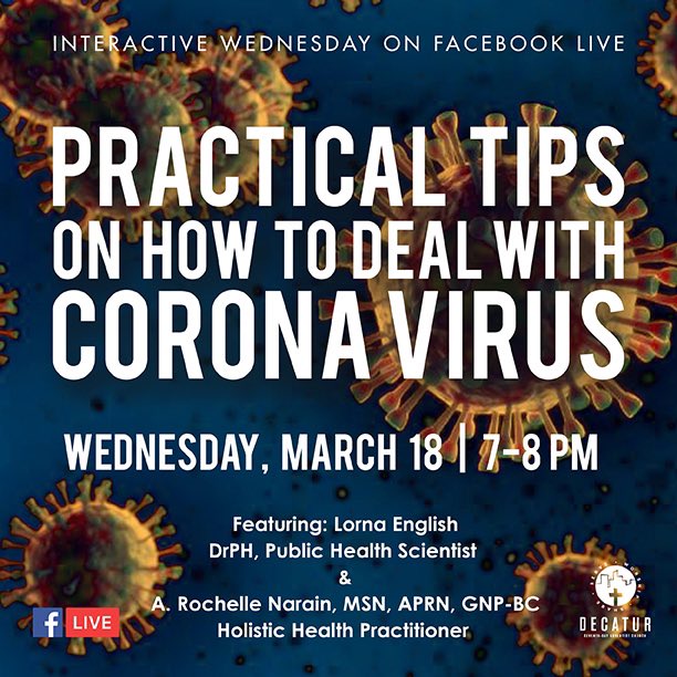 DarrellPalmes's tweet photo. Since church has been shut down, join us tonight via Facebook Live for Decatur Church’s #InteractiveWednesdays. If you have any questions surrounding Corona virus, get them answered this evening at 7PM! https://t.co/5BrmlreMpa
