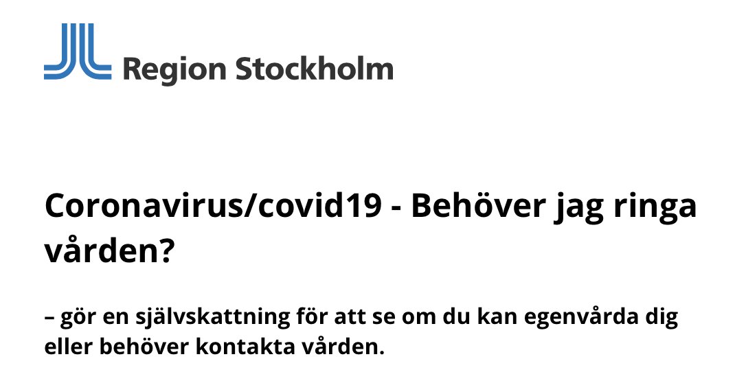 Orolig för om du eller en anhörig drabbats av #COVID19? Nu lanserar vi i <a href="/regionstockholm/">Region Stockholm</a> en enkel symptomguide på nätet för att enklare ge råd och stöd till allmänheten. Testa här: corona.sll.se #coronasweden #CoronaVirusSverige #COVID19SWEDEN #COVID19 #svmed #vardpol