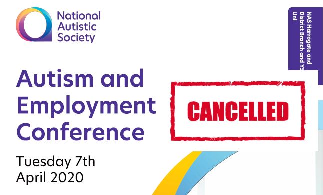 ProAutism's tweet image. Sadly, the #Autism and #Employment conference on April 7th 2020 @YorkStJohn @branch_nas @NellieAllsop w/ contributors incl @drstevenkapp @Autism_CEO Caroline Stevens, @AmbitiousAutism CEO @JLasota01 and many others has been cancelled due to #coronavirus - refunds will be issued.