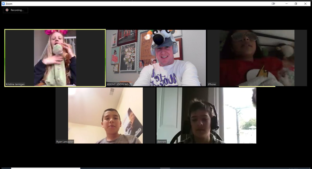 Thank you @zoom_us for helping this teacher and some of his students find some “normal” in our day! #GreatLakesWO #gowo #wackywednesday #marchisreading