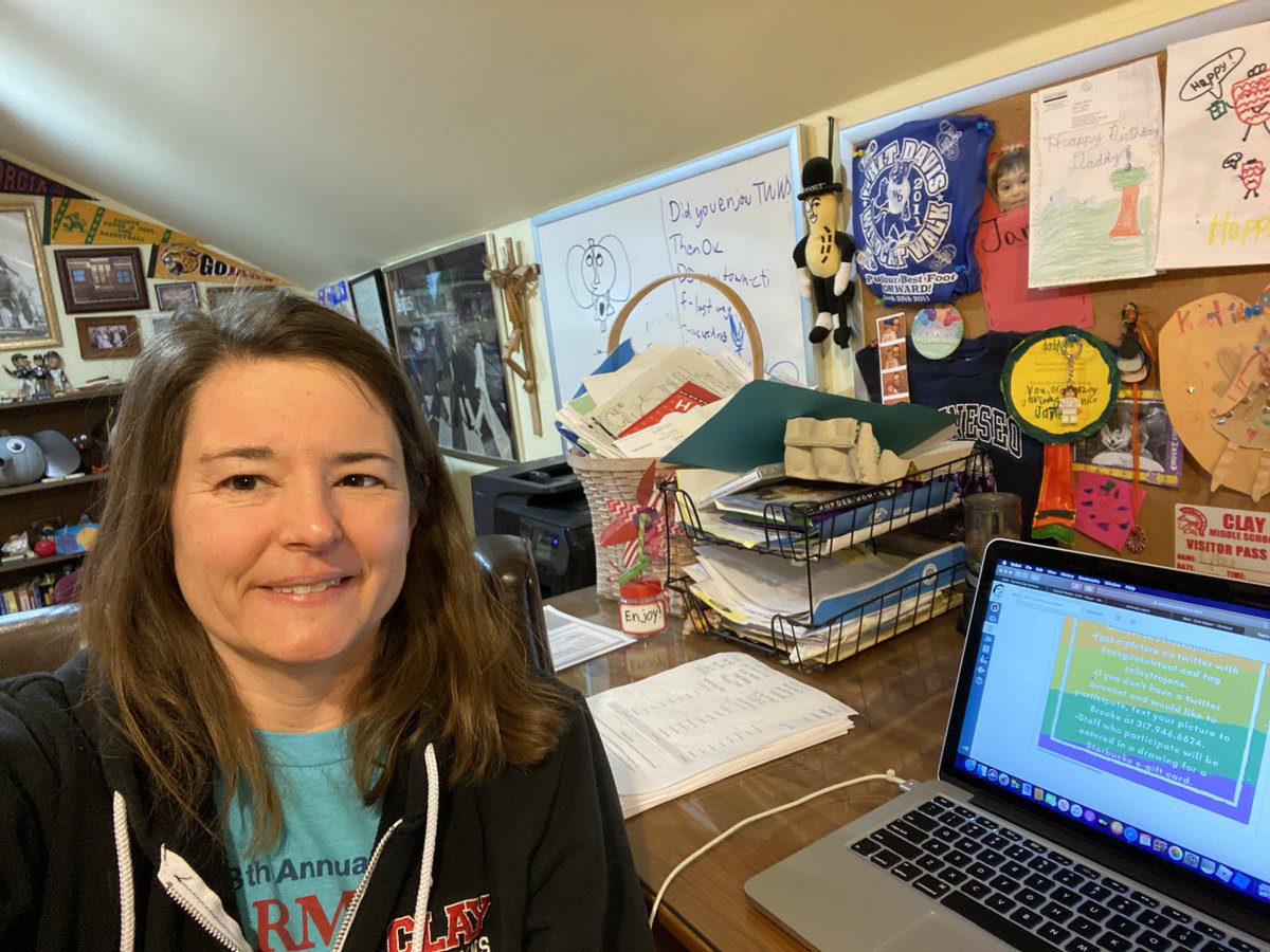 MrsMayerClay's tweet image. Setting up our virtual learning spaces all over the house this morning! #ccsgoesvirtual @ClayTrojans @MrsASlade