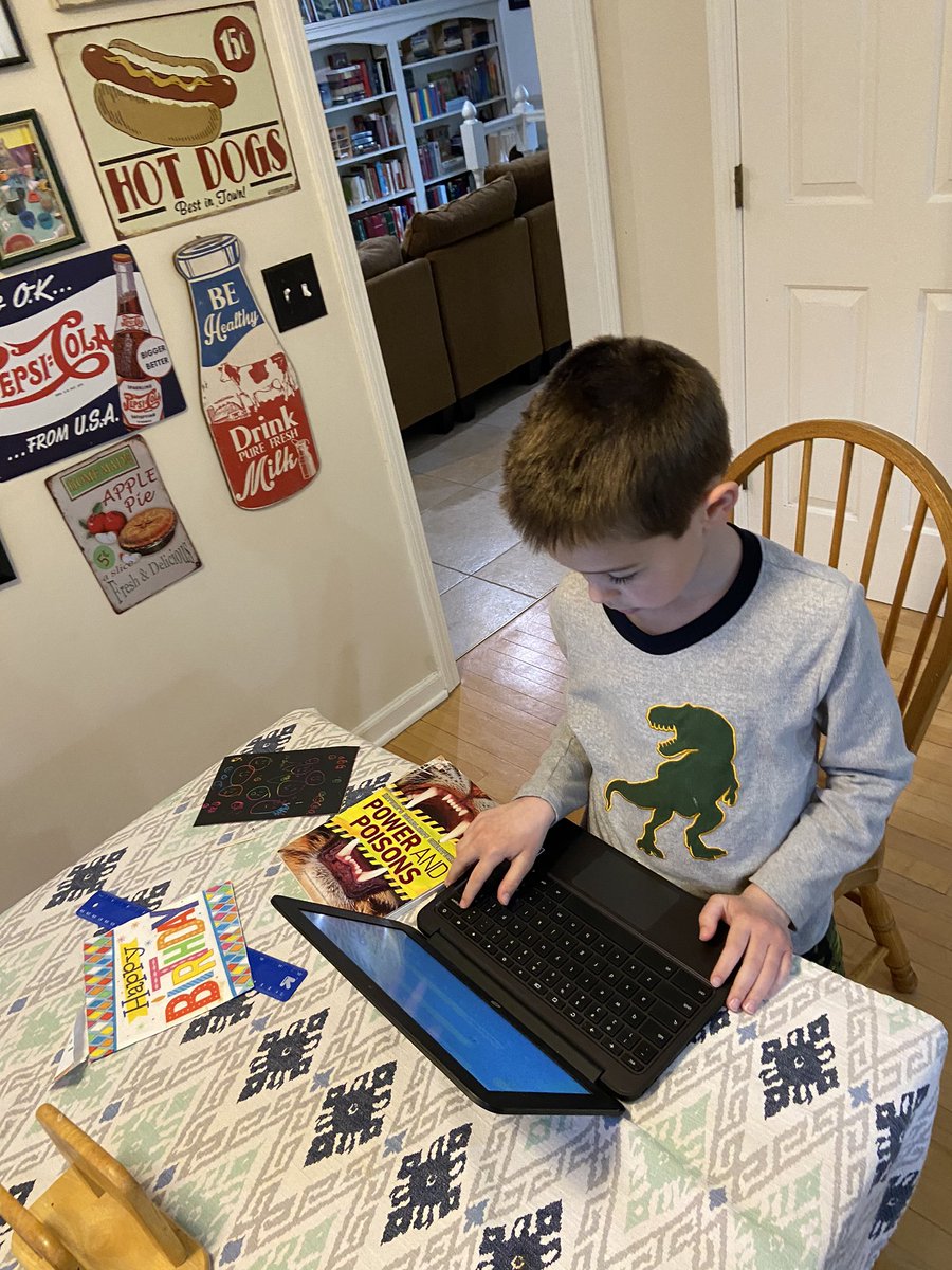 MrsMayerClay's tweet image. Setting up our virtual learning spaces all over the house this morning! #ccsgoesvirtual @ClayTrojans @MrsASlade