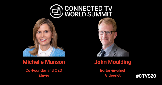 VideonetNews's tweet photo. Up next on #CTVS20 we have a quick fire round with @john_videonet & Michelle Munson from @EluvioSoftware who will discuss the road to all-streaming, and what post-broadcast looks like. Watch this session live at 2:25pm GMT by visiting https://t.co/5myBS1XsdA and password CTV_2020 https://t.co/BtTAUbPjY0