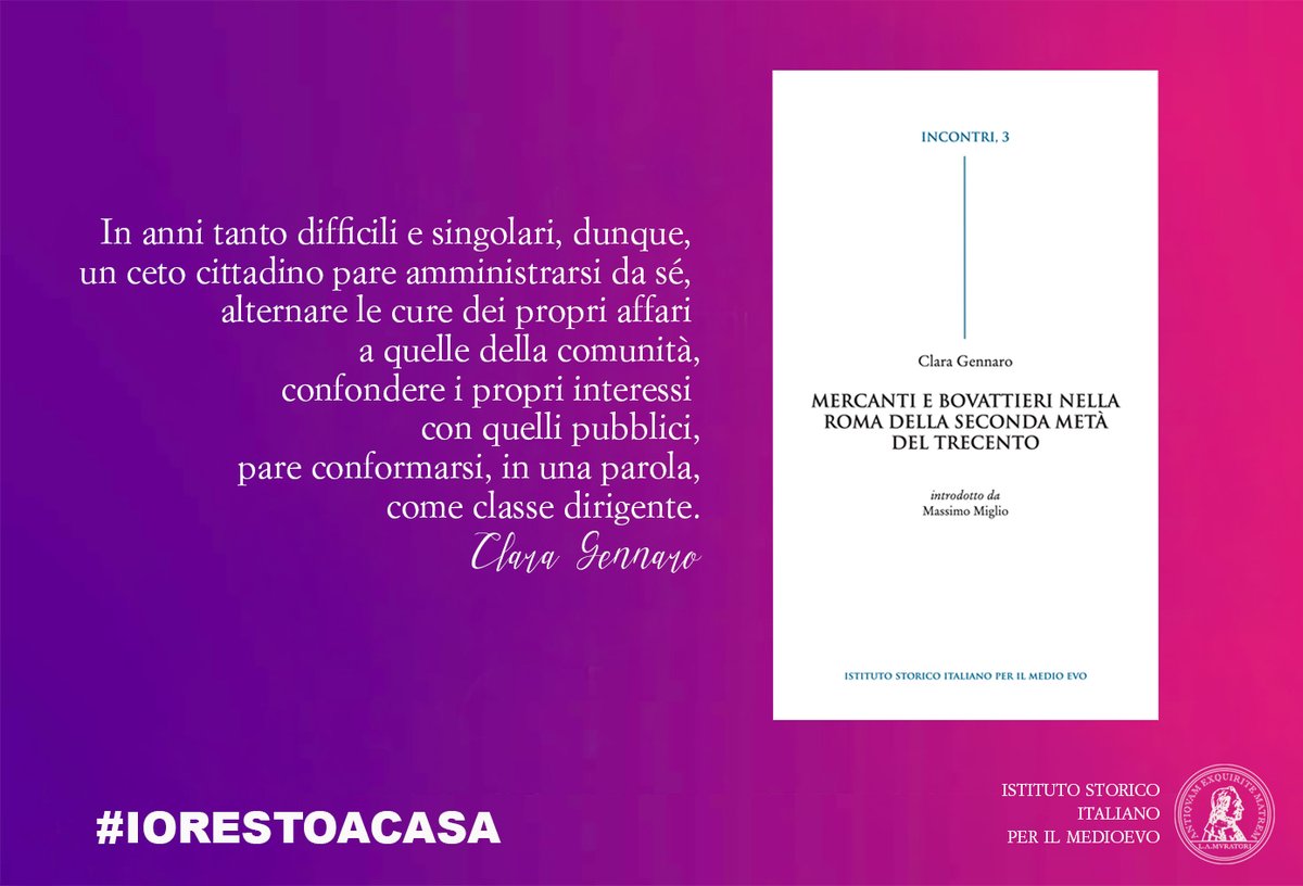 IsimeRoma's tweet photo. Il Medioevo a casa tua 🏠📖
Da oggi e per i prossimi giorni, l'#ISIME metterà a disposizione per la lettura integrale alcune delle sue pubblicazioni sulla piattaforma Issuu.
Iniziamo con un volume della collana Incontri.
▶️ https://t.co/BGm3o3INtD
Buona lettura!
#iorestoacasa https://t.co/Mc3zu94GDC